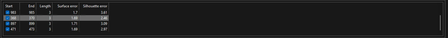 Ranges list with per-range errors