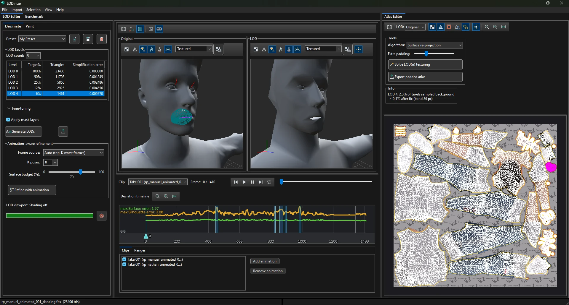 Hovering an island in the atlas highlights the mouth on the mesh