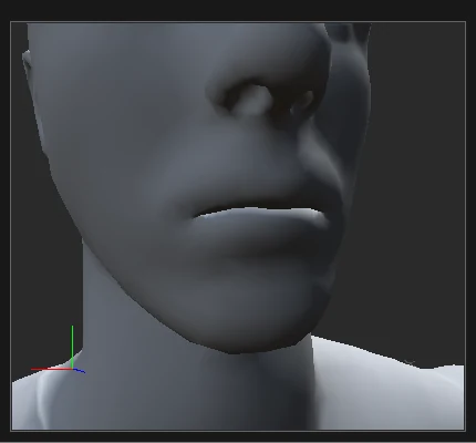 Mask erased from the lips