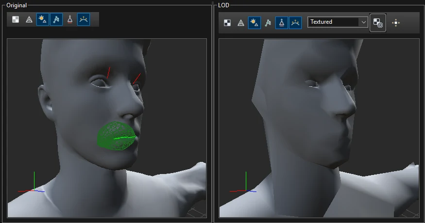 Mask visible on the lips