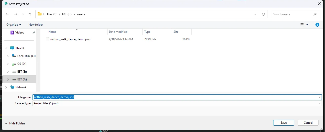 Save Project As dialog