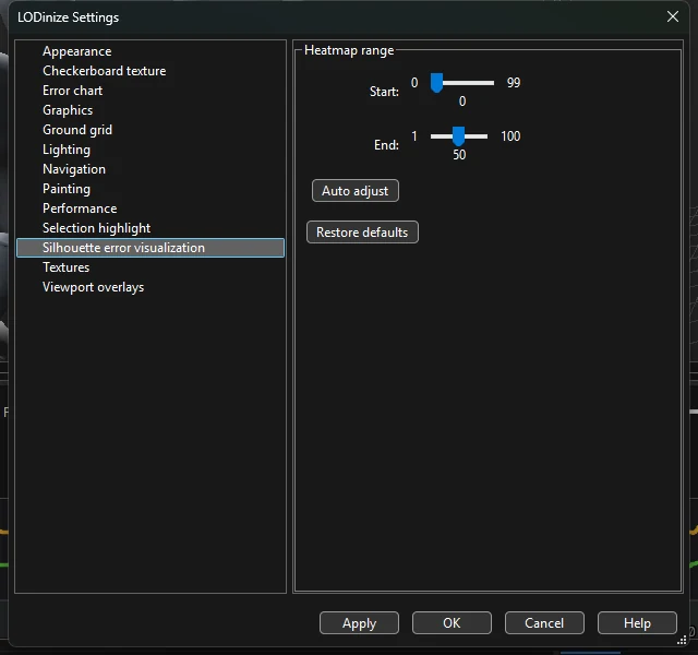 Heatmap range settings
