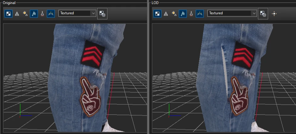 Textured viewports close-up
